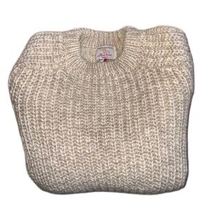 vintage hudson’s bay wool knit chunky sweater alan paine beige cream fisherman M